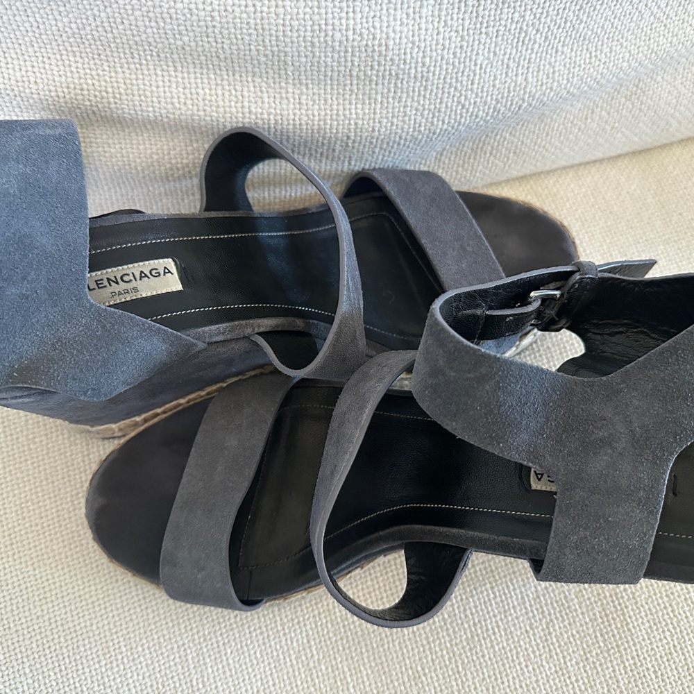 Balenciaga Black Wedge Sandals - Picture 8 of 10
